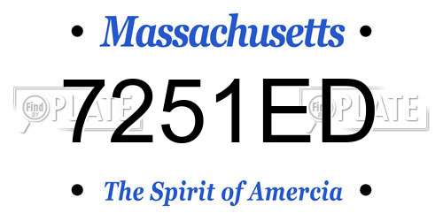 7251ED Massachusetts License Plate