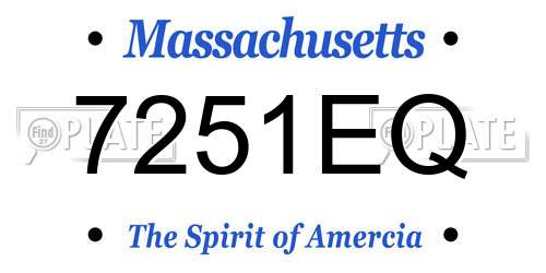 7251EQ Massachusetts License Plate