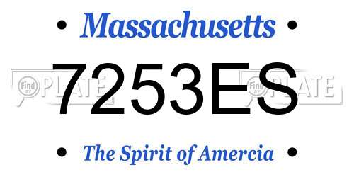 7253ES Massachusetts License Plate
