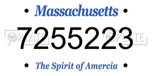 7255223 Massachusetts License Plate