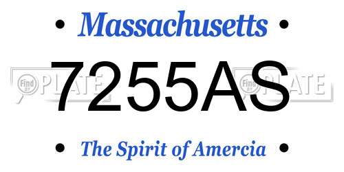 7255AS Massachusetts License Plate
