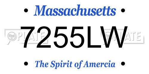 7255LW Massachusetts License Plate