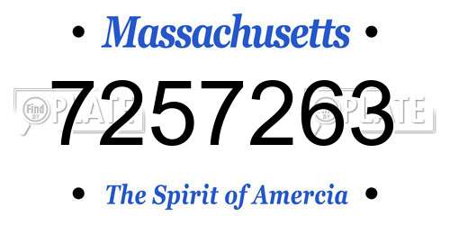 7257263 Massachusetts License Plate