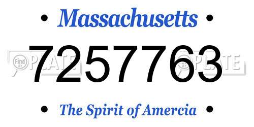 7257763 Massachusetts License Plate