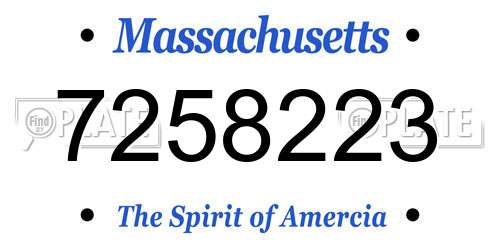 7258223 Massachusetts License Plate