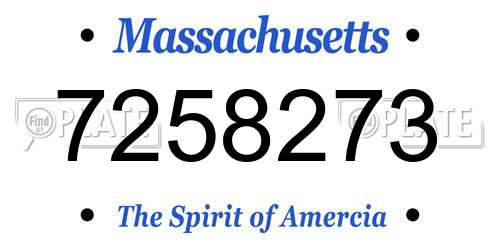 7258273 Massachusetts License Plate