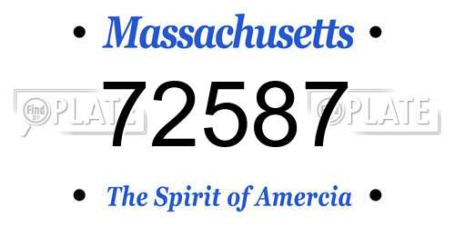 72587 Massachusetts License Plate
