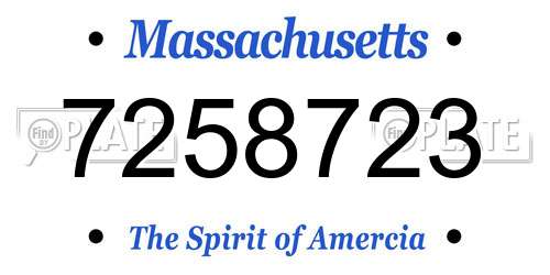 7258723 Massachusetts License Plate