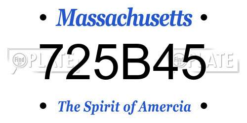 725B45 Massachusetts License Plate