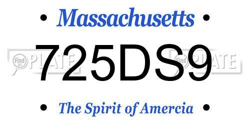 725DS9 Massachusetts License Plate