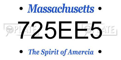 725EE5 Massachusetts License Plate