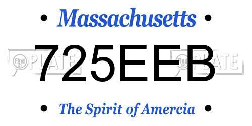725EEB Massachusetts License Plate