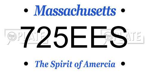 725EES Massachusetts License Plate
