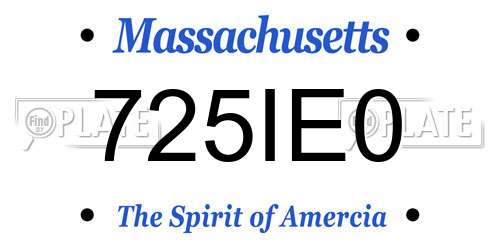 725IE0 Massachusetts License Plate