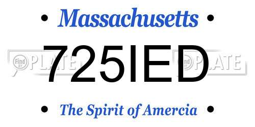 725IED Massachusetts License Plate