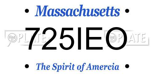 725IEO Massachusetts License Plate