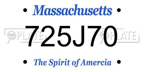 725J70 Massachusetts License Plate