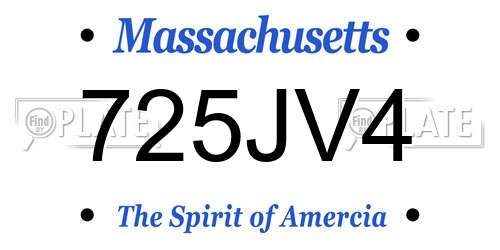 725JV4 Massachusetts License Plate