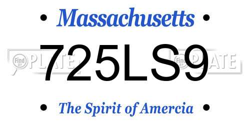 725LS9 Massachusetts License Plate