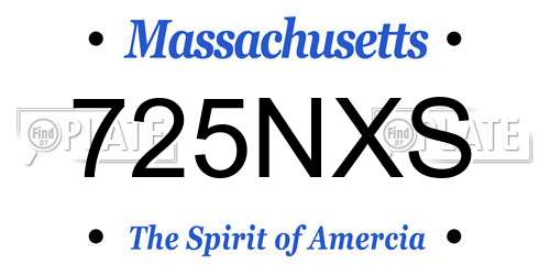 725NXS Massachusetts License Plate