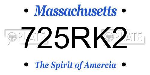 725RK2 Massachusetts License Plate