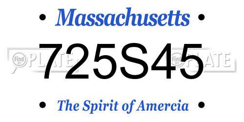 725S45 Massachusetts License Plate