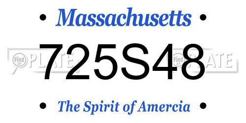 725S48 Massachusetts License Plate