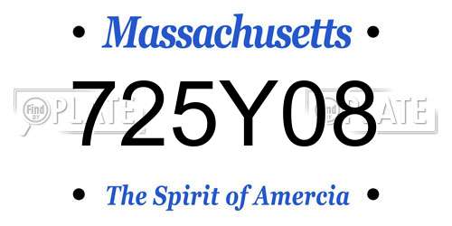 725Y08 Massachusetts License Plate