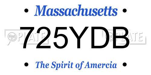725YDB Massachusetts License Plate