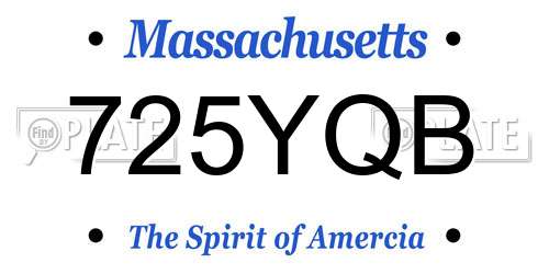 725YQB Massachusetts License Plate