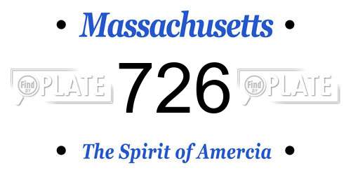 726 Massachusetts License Plate