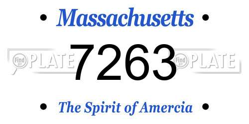 7263 Massachusetts License Plate