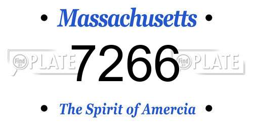 7266 Massachusetts License Plate