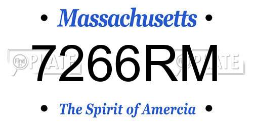 7266RM Massachusetts License Plate