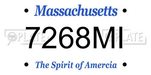 7268MI Massachusetts License Plate