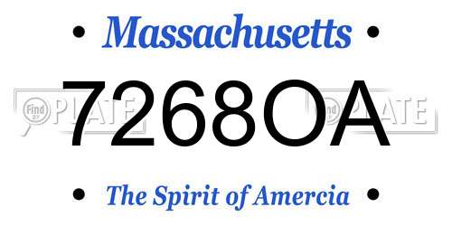 7268OA Massachusetts License Plate