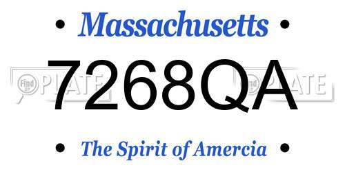 7268QA Massachusetts License Plate