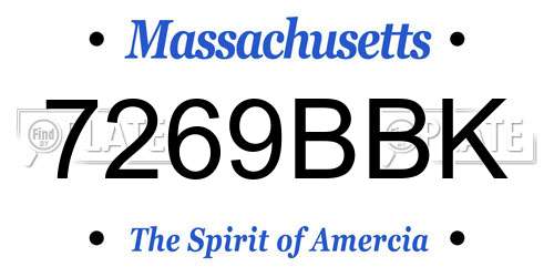 7269BBK Massachusetts License Plate