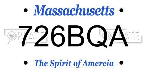 726BQA Massachusetts License Plate