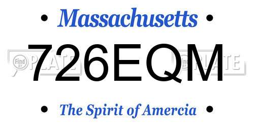 726EQM Massachusetts License Plate