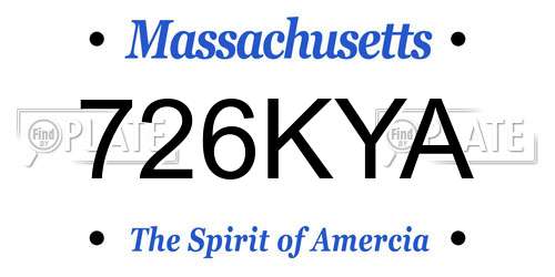726KYA Massachusetts License Plate