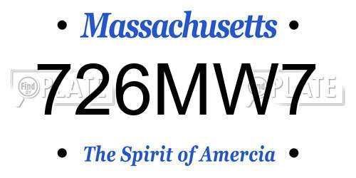 726MW7 Massachusetts License Plate