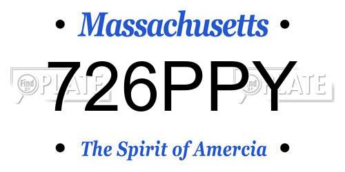 726PPY Massachusetts License Plate