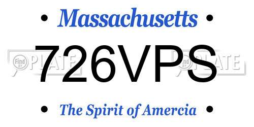 726VPS Massachusetts License Plate