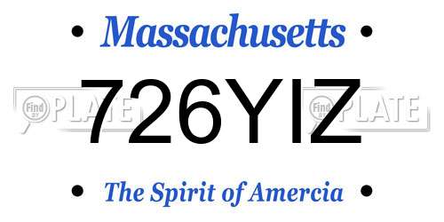 726YIZ Massachusetts License Plate
