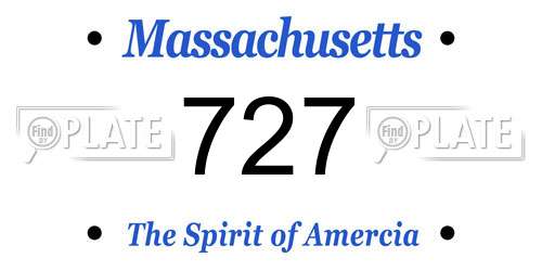 727 Massachusetts License Plate