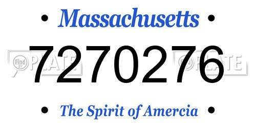 7270276 Massachusetts License Plate