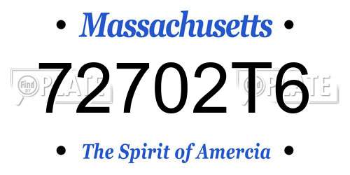 72702T6 Massachusetts License Plate