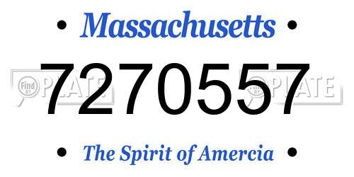 7270557 Massachusetts License Plate