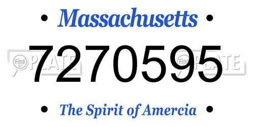 7270595 Massachusetts License Plate